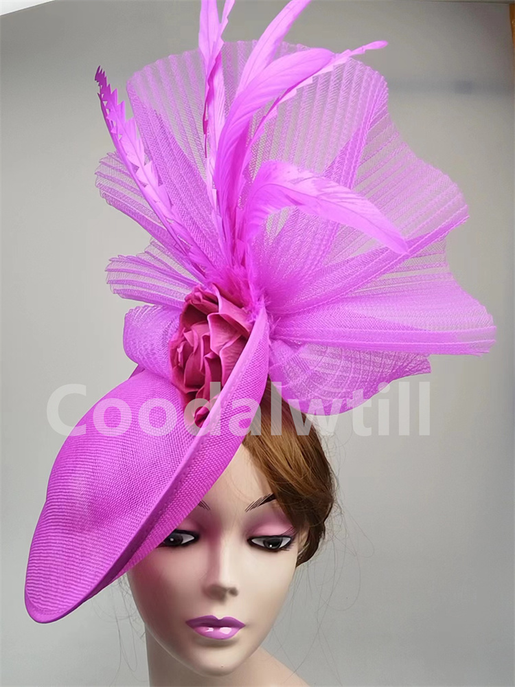 Hair Net Invisible - Zarif çiçek Fascinator Pillbox kap düğün