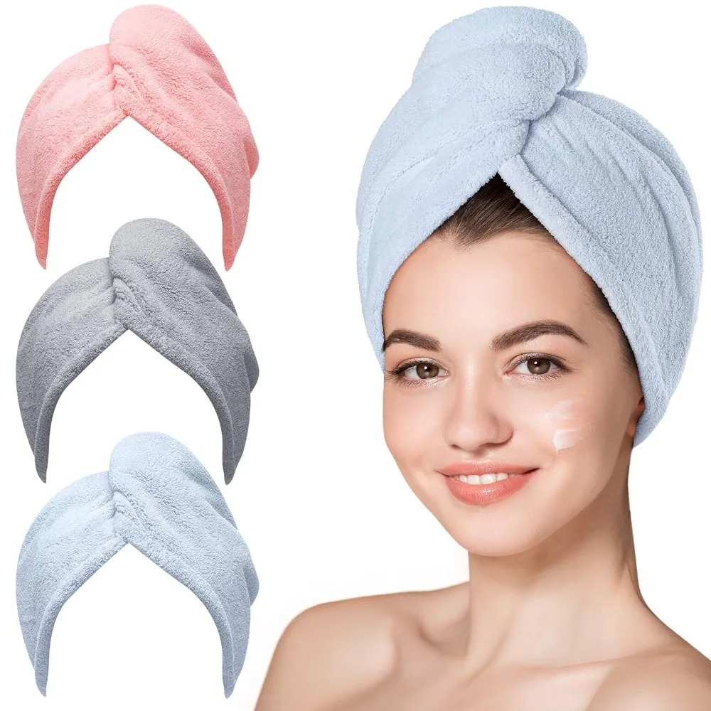 Hair Turban Towel - Hızlı Kuruyan Saç Havlusu, Elektriklenmeyi Önleyici