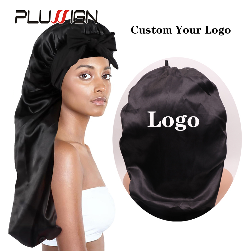 Hair Care Logo - Özel Logo uzun saten kaput ipek