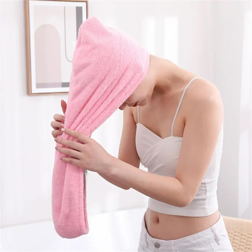 Hair Turban Towel - 1 Adet Mercan Polar Saç Havlusu