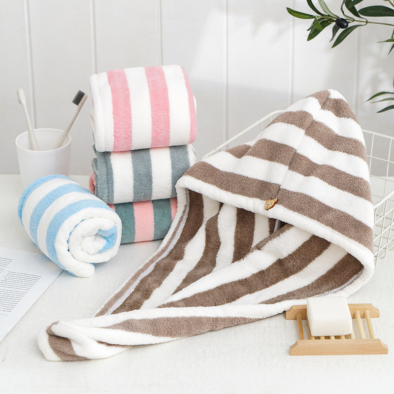 Hair Turban Towel - Kuru Saç Havlusu Mikrofiber Mercan Kadife