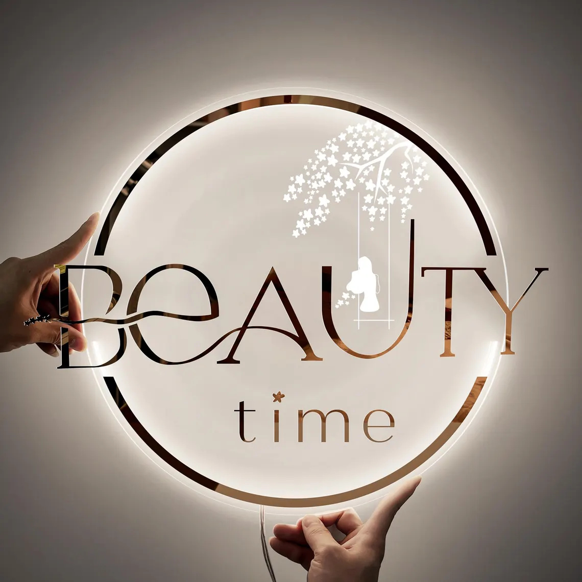Hair Care Logo - Özel LED Logolu Tabela, Akrilik Işıklı